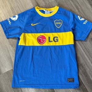 Nike Boca Juniors home jersey blue boys 10-12 medium kit soccer